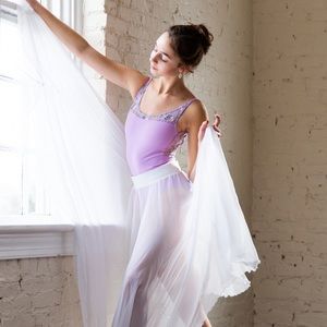 Class In ballet leotard - lavender - brand new, no flaws - watercolor mesh